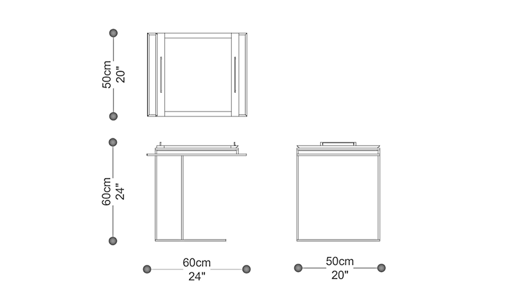 Imagem das dimensões principais do produto